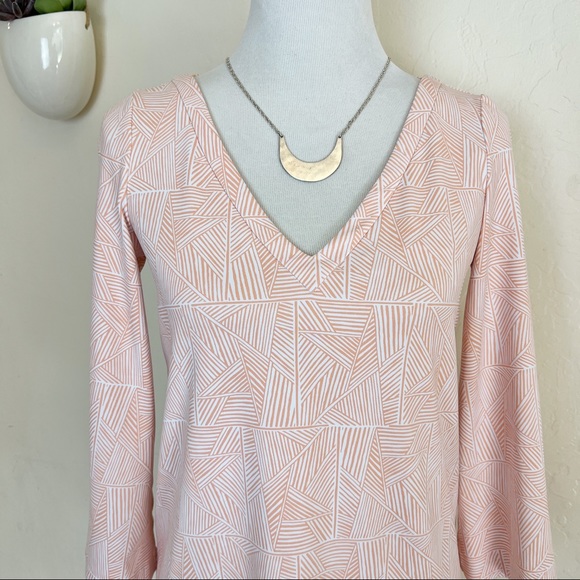 •PERSIFOR•Pink White Print Brie A-Line Tunic Dress Cover-Up Size XS Beach Resort - Picture 5 of 10